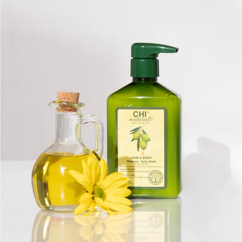 CHI Olive Naturals Hair & Body Shampoo sampon és tusfürdő olívaolajjal 2 az 1-ben 340 ml