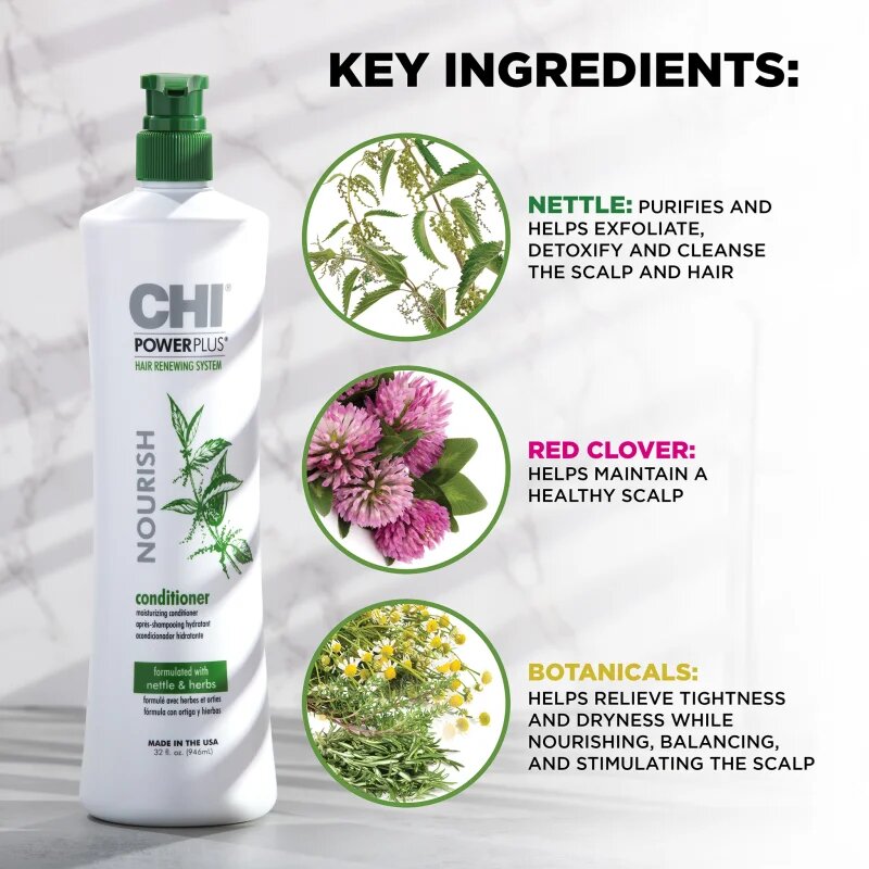 CHI Power Plus Nourish Conditioner tápláló kondícionáló a fej bőrsejtjeinek megújítására 946 ml