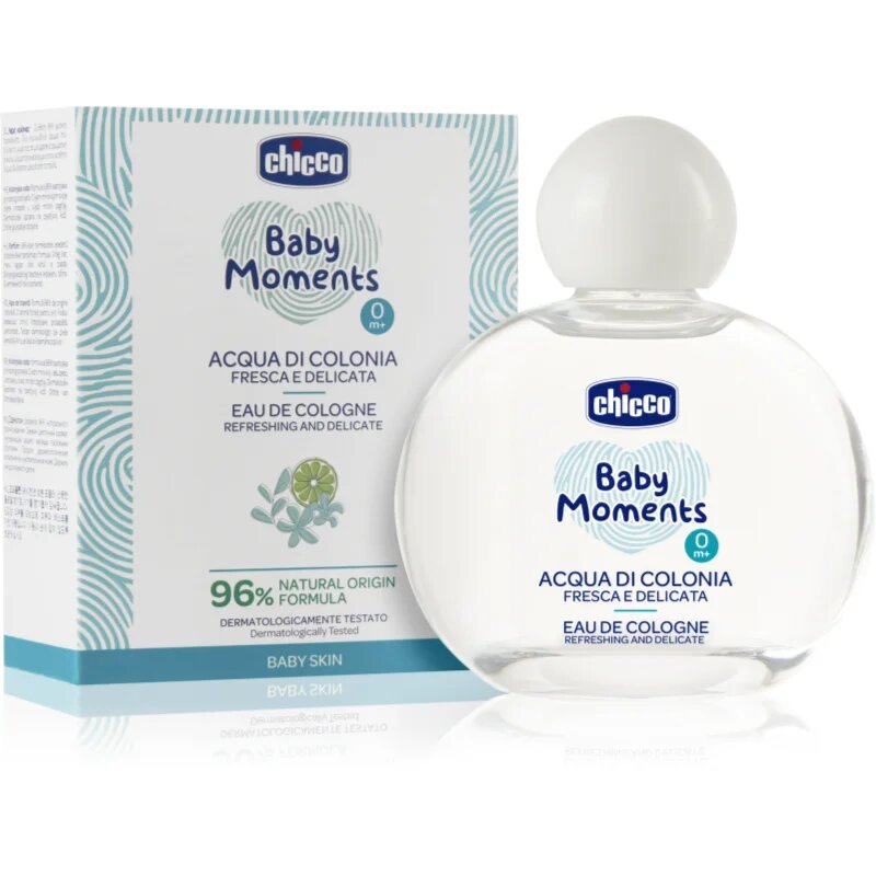 Chicco Baby Moments Refreshing and Delicate Eau de Cologne gyermekeknek születéstől kezdődően 100 ml
