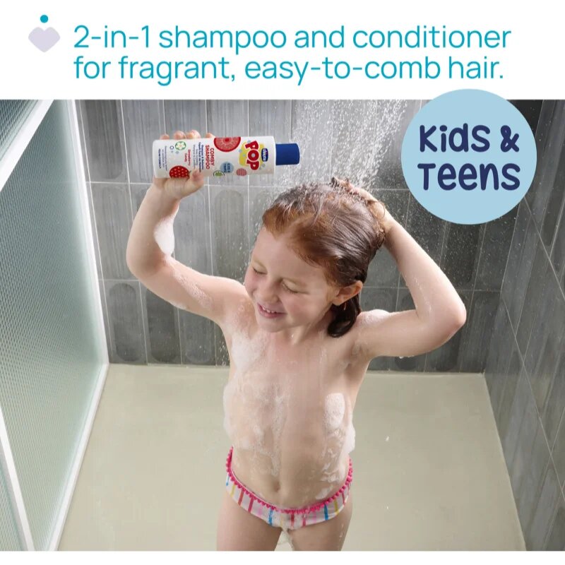Chicco Pop Comby Shampoo & Conditioner sampon és kondicionáló Strawberry 250 ml