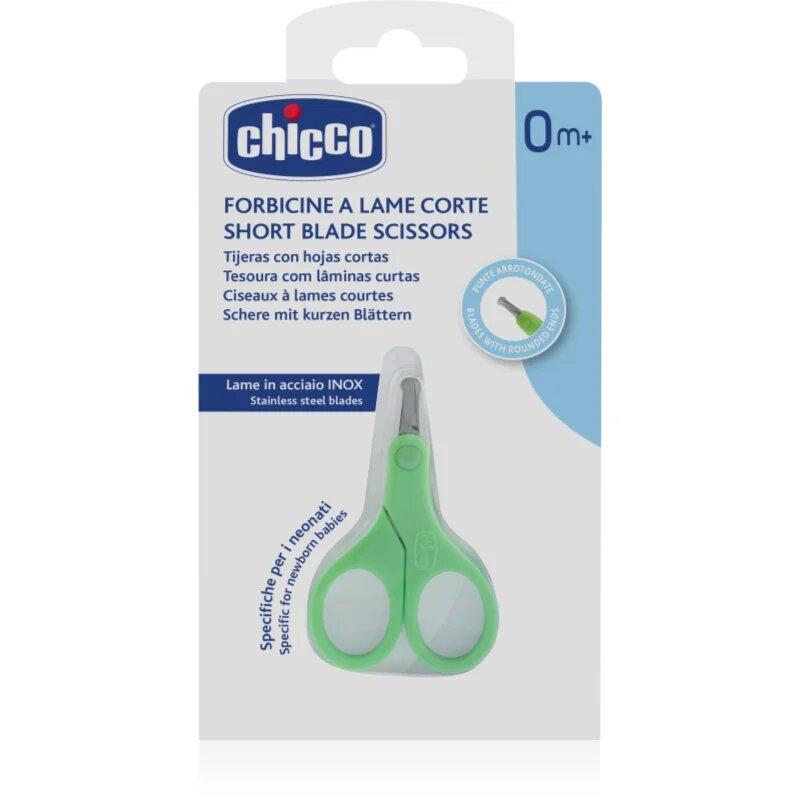 Chicco Short Blade Scissors körömvágó olló gyerekeknek lekerekített végű 0 m+ 1 db