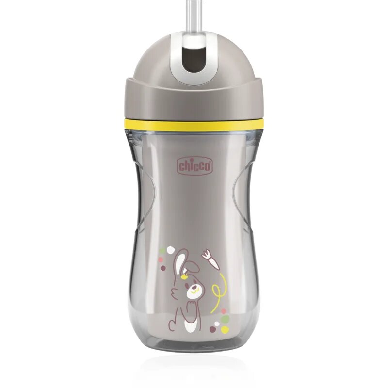 Chicco Sport Cup 14m+ bögre szívószállal Grey 266 ml