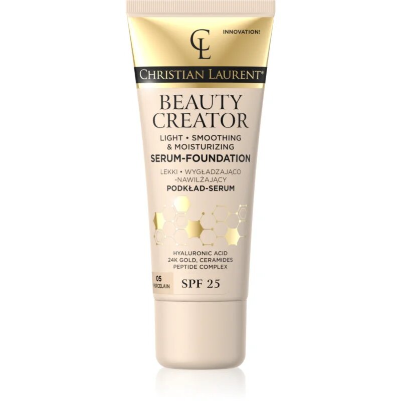 Christian Laurent Beauty Creator könnyű hidratáló alapozó SPF 25 árnyalat 05 Porcelain 30 ml