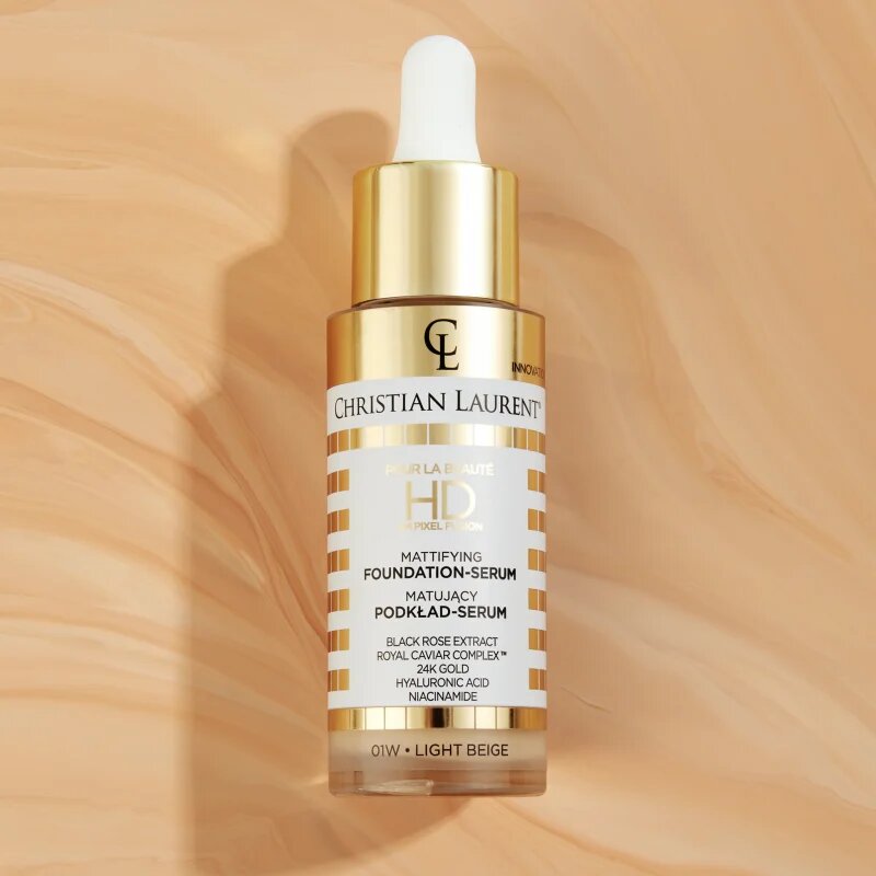 Christian Laurent Pour La Beauté HD 4M Pixel Fusion bőrvilágosító alapozó szérum az arcra árnyalat 01 Light Beige 32 ml