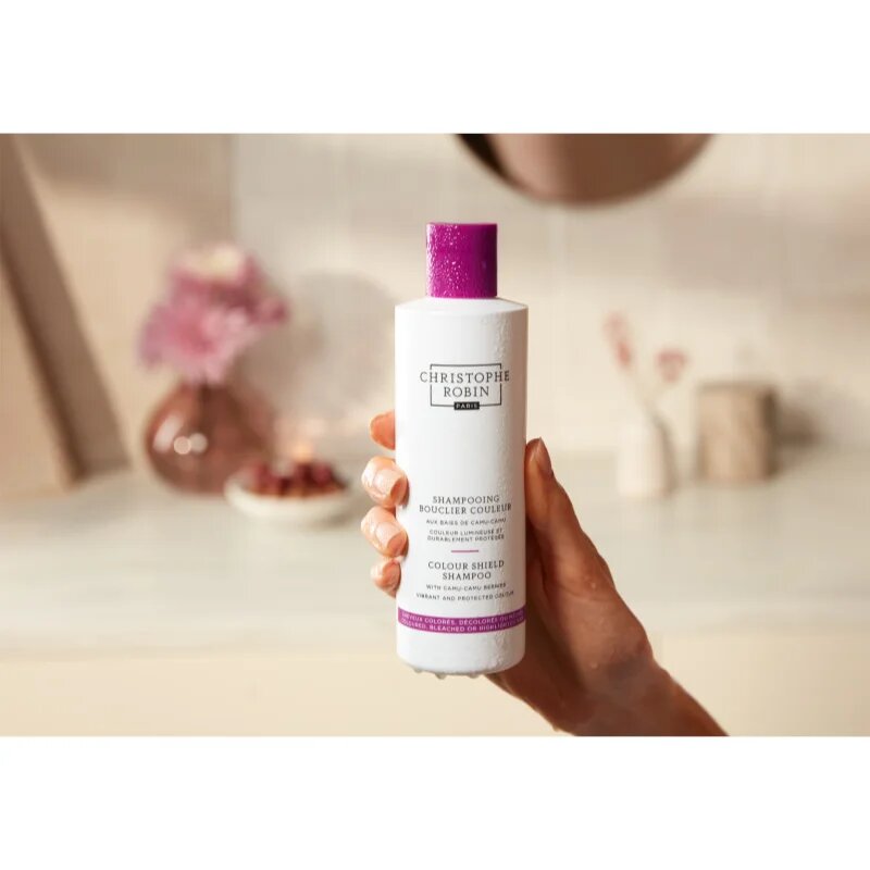 Christophe Robin Color Shield Shampoo with Camu-Camu Berries tápláló sampon festett vagy melírozott hajra 250 ml