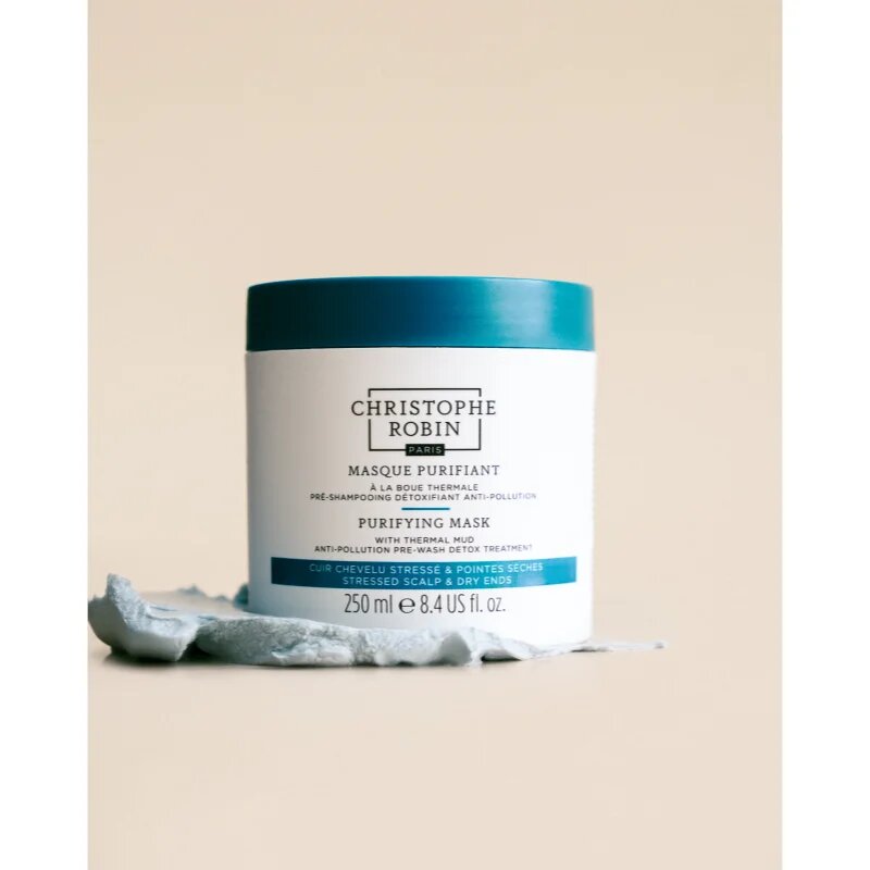 Christophe Robin Purifying Purifying Mask tisztító maszk szennyezett levegőnek kitett hajra 250 ml