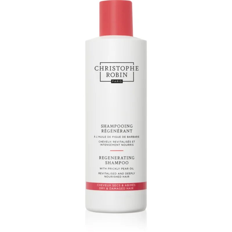 Christophe Robin Regenerating Shampoo mélyregeneráló sampon sérült vegyileg kezelt hajra 250 ml