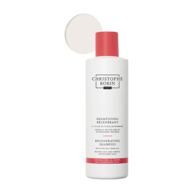 Christophe Robin Regenerating Shampoo mélyregeneráló sampon sérült vegyileg kezelt hajra 250 ml