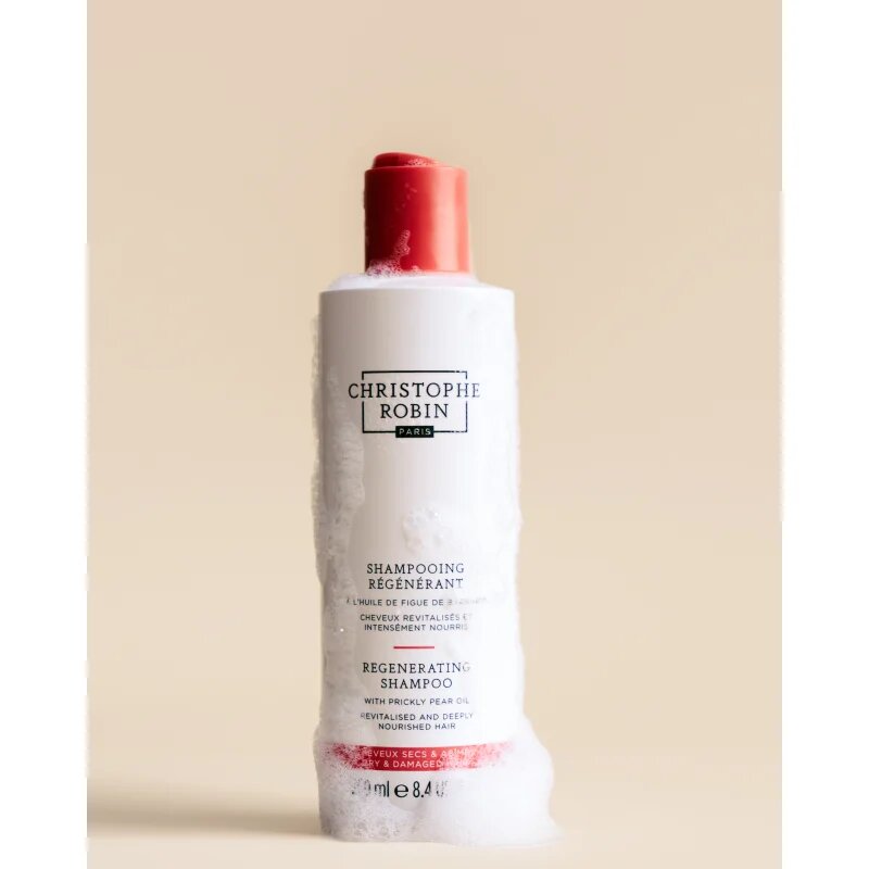Christophe Robin Regenerating Shampoo mélyregeneráló sampon sérült vegyileg kezelt hajra 250 ml