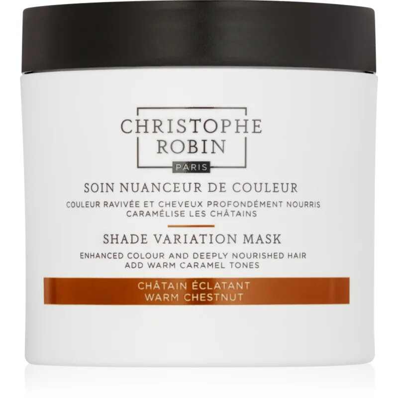 Christophe Robin Shade Variation Mask tápláló krémmaszk hajra árnyalat Warm Chesnut 250 ml