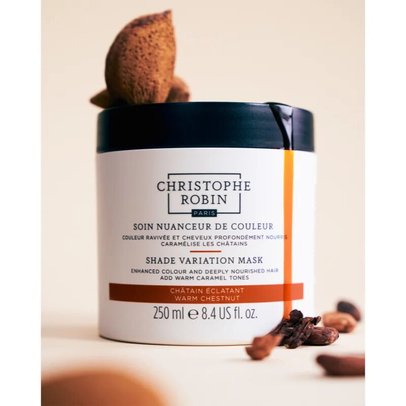 Christophe Robin Shade Variation Mask tápláló krémmaszk hajra árnyalat Warm Chesnut 250 ml