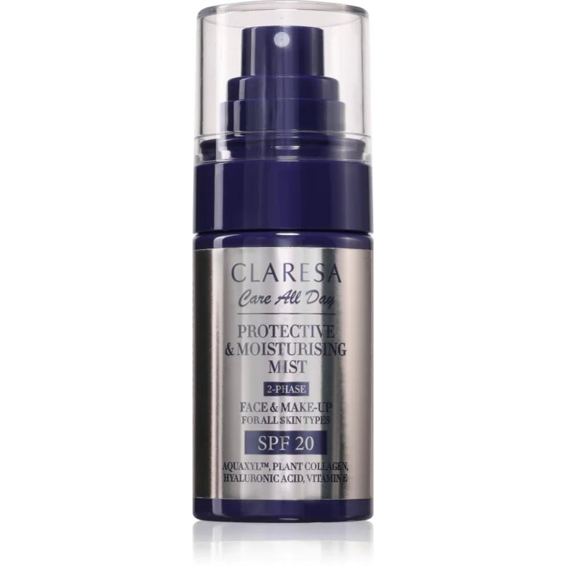 Claresa Care All Day Protective & Moisturising Mist sminkfixáló spray hidratáló hatással SPF 20 50 ml