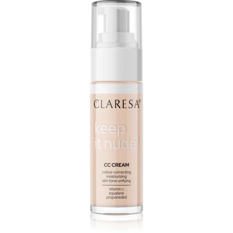 Claresa Keep It Nude hidratáló alapozó egységesíti a bőrszín tónusait árnyalat 101 Light 33 g
