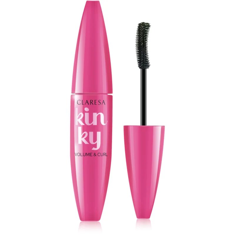 Claresa Kinky dúsító és göndörítő szempillaspirál árnyalat 01 Deep Black 10 g