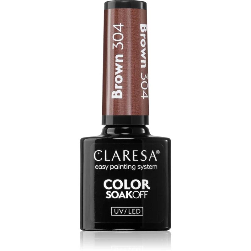 Claresa SoakOff UV/LED Color Brown géles körömlakk árnyalat 304 5 g