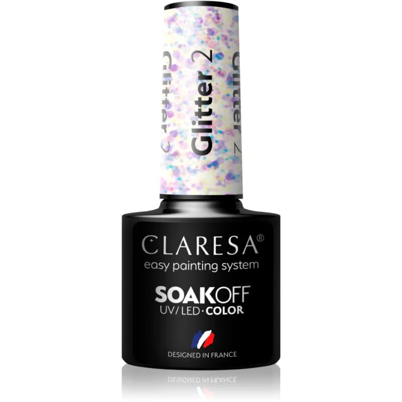 Claresa SoakOff UV/LED Color Glitter géles körömlakk árnyalat 2 5 g