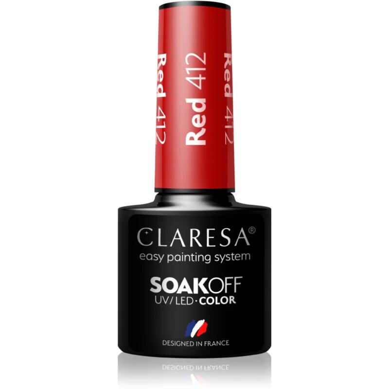 Claresa SoakOff UV/LED Color River géles körömlakk árnyalat Red 412 5 g