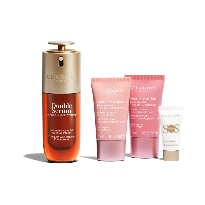 Clarins Double Serum & Multi-Active Collection ajándékszett a fiatalos kinézetért Luminosity