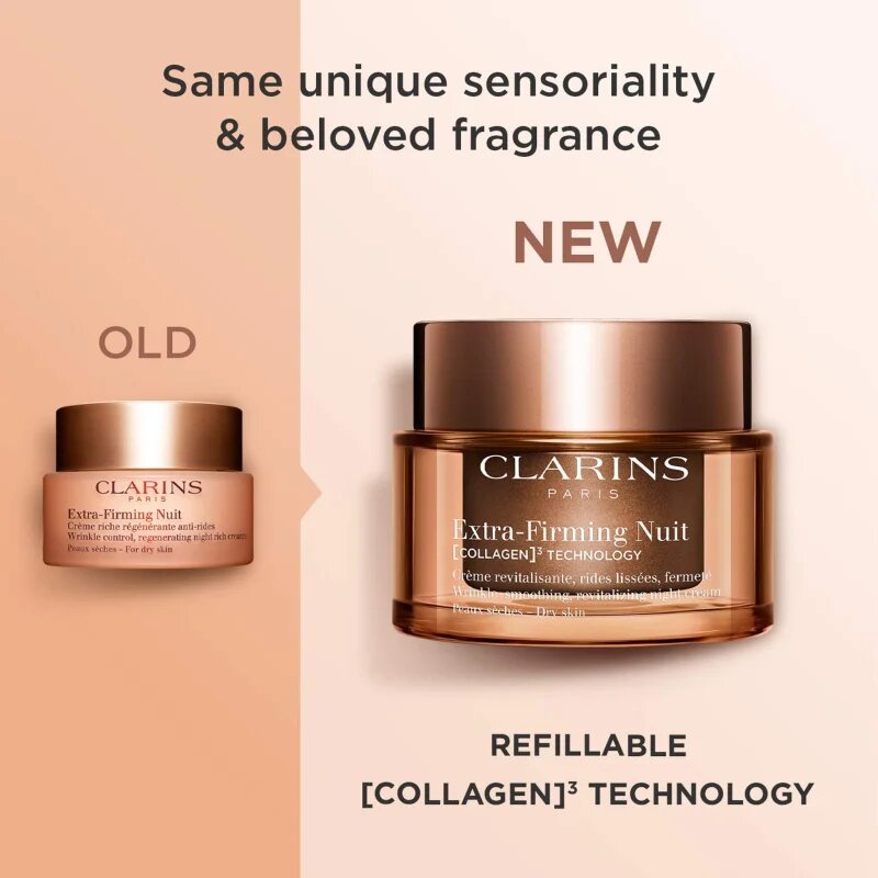 Clarins Extra-Firming Night Cream Refill éjszakai liftinges krém ráncok ellen száraz bőrre refill 50 ml