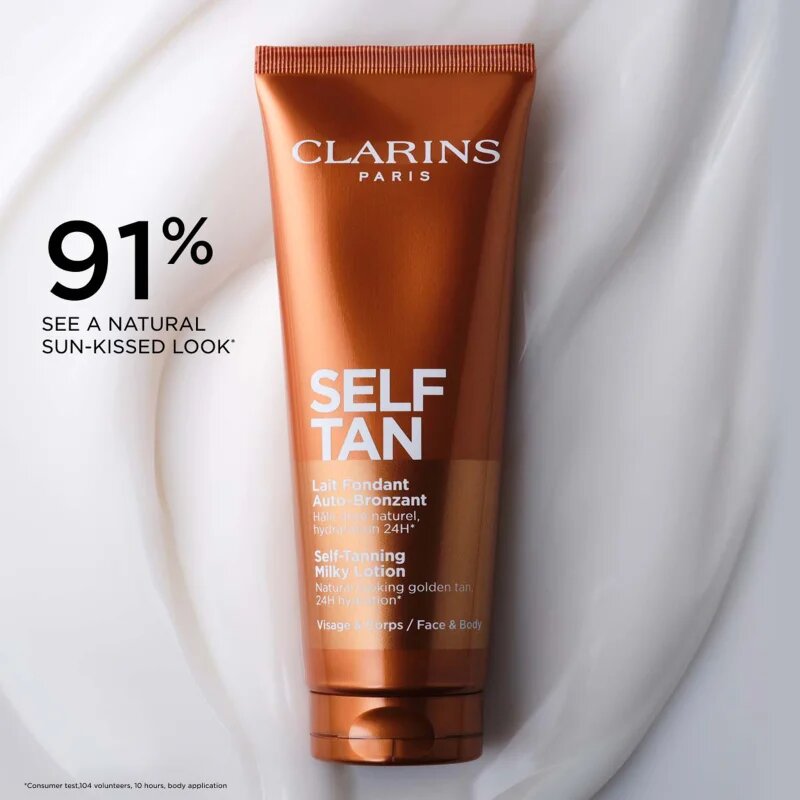 Clarins Self Tan Self-Tanning Milky Lotion önbarnító krém testre és arcra 125 ml