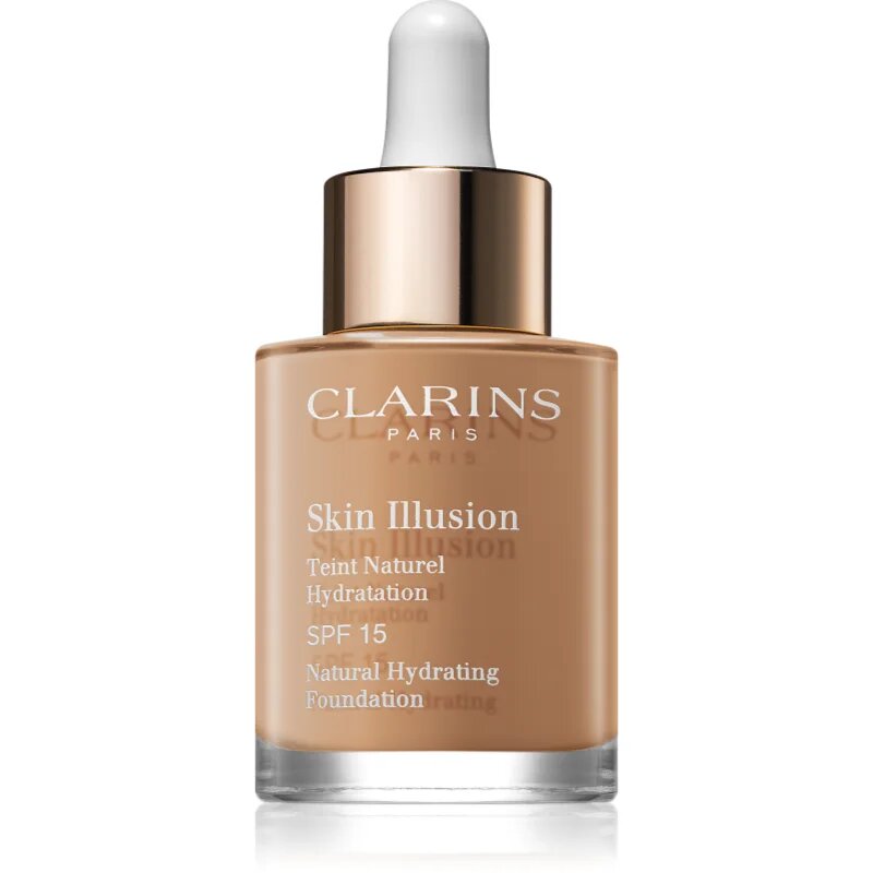 Clarins Skin Illusion Natural Hydrating Foundation világosító hidratáló make-up SPF 15 árnyalat 114 Cappuccino 30 ml