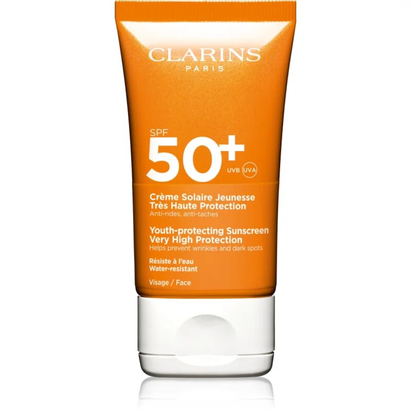Clarins Sun Care Youth-Protecting Sunscreen napozókrém arcra SPF 50+ 50 ml