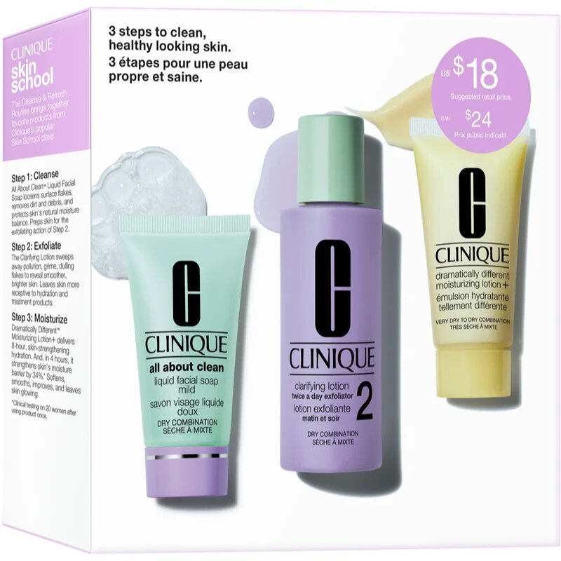 Clinique 3 Steps Skin Care Kit Skin Type 2 ajándékszett a bőr tökéletes tisztításához