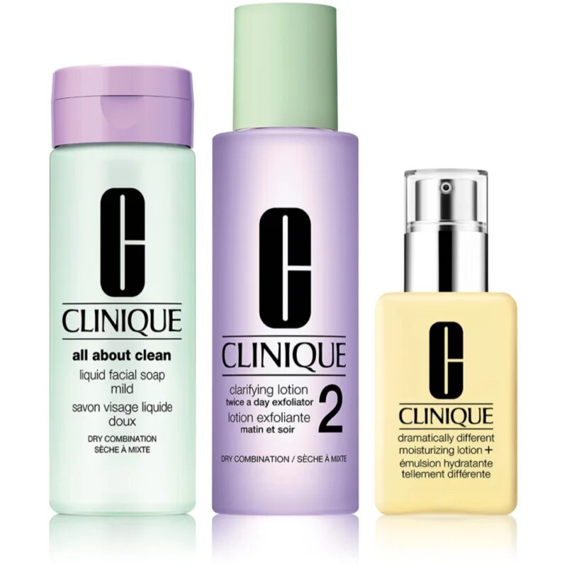Clinique 3 Steps Skincare Systeme Dry Skin Types ajándékszett száraz bőrre