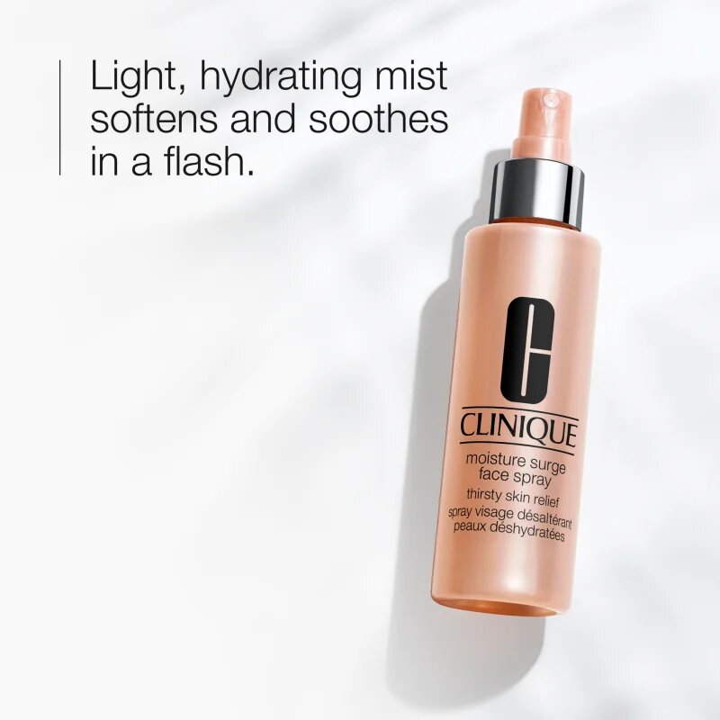 Clinique Moisture Surge™ Face Spray Thirsty Skin Relief spray arcra hidratáló hatással 125 ml