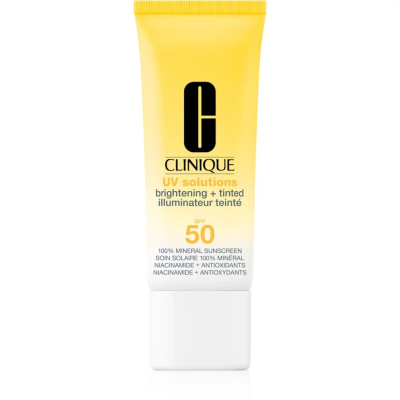 Clinique Sun UV Solutions Brightening Tinted Sunscream SPF50 bőrvilágosító tonizáló krém árnyalat Medium 40 ml