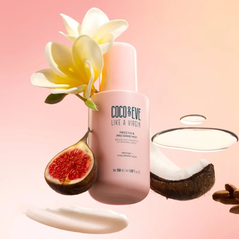 Coco & Eve Like A Virgin Frizz Fix & Pro Shine Mist spray a rakoncátaln haj ellen a fénylő és selymes hajért 150 ml
