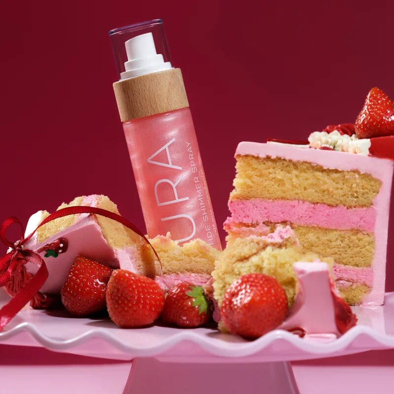 COCOSOLIS AURA Peptide Shimmer Spray hidratéló spray élénkítő hatással illattal Strawberry Cheesecake 100 ml