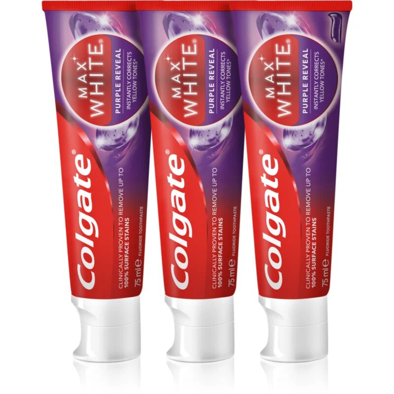 Colgate Max White Purple Reveal frissítő hatású fogkrém 3x75 ml