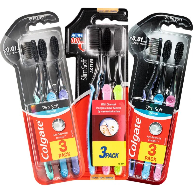 Colgate Slim Soft Active fogkefe aktív szénnel soft 3 db