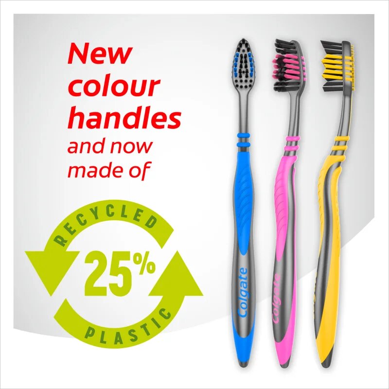Colgate Zig Zag Charcoal medium fogkefék 3 db