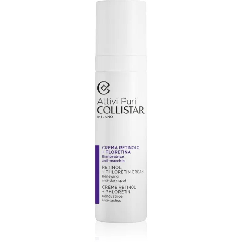 Collistar Attivi Puri Retinol + Phloretin aktivizáló éjszakai krém a pigmentfoltok csökkentésére retinollal 50 ml