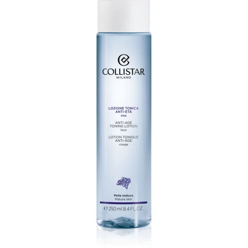 Collistar Cleansing Anti-age Toning Lotion Face élénkítő tonik ránctalanító hatással 250 ml