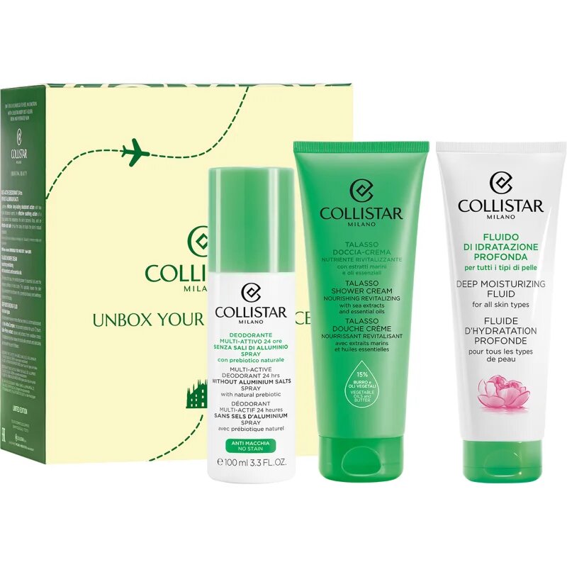 Collistar Deep Moisturizing Fluid Travel Kit utazási készlet a dehidratált száraz bőrre
