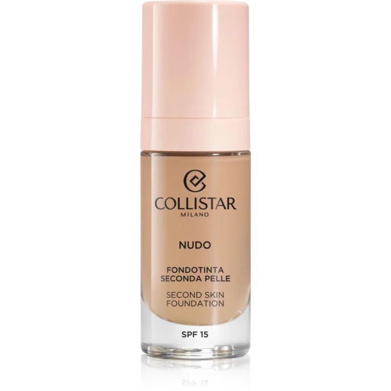 Collistar NUDO Second Skin Foundation SPF 15 világosító hidratáló make-up kisimító hatással árnyalat 3R Naturale Rosato 30 ml