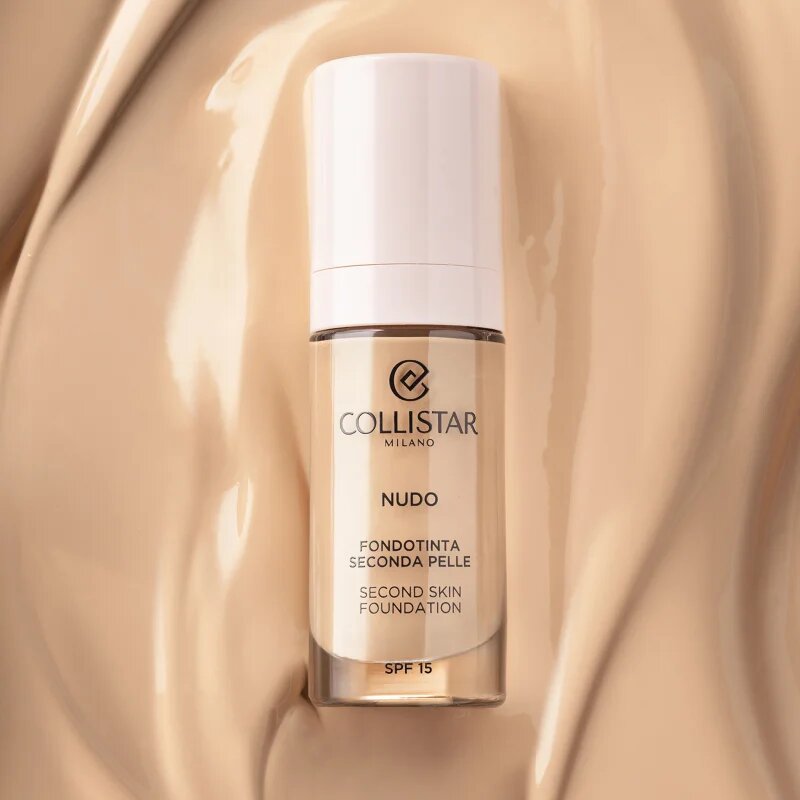 Collistar NUDO Second Skin Foundation SPF 15 világosító hidratáló make-up kisimító hatással árnyalat 3R Naturale Rosato 30 ml