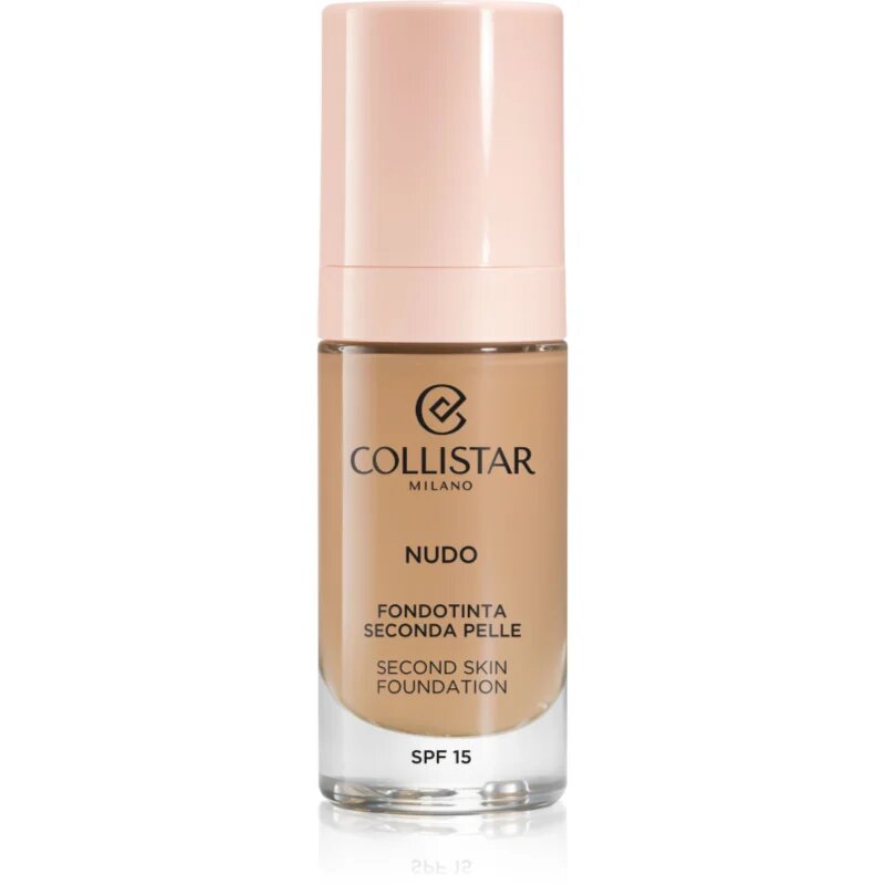 Collistar NUDO Second Skin Foundation SPF 15 világosító hidratáló make-up kisimító hatással árnyalat 4N Sabbia 30 ml