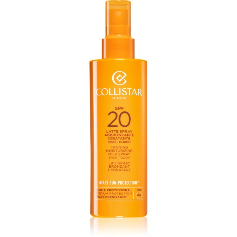 Collistar Smart Sun Protection Tanning Moisturizing Milk Spray SPF 20 bőrvédő tej spray formában SPF 20 200 ml
