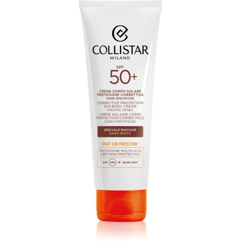 Collistar Sun Corrective Protection Body Cream Specific Zones SPF 50+ intenzív önbarnító krém a pigment foltok ellen 100 ml