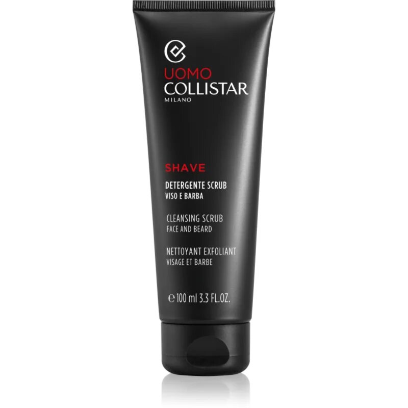 Collistar Uomo Face and Beard Cleansing Scrub tisztító peeling mely felkészíti a bőrt borotválkozás előtt 100 ml