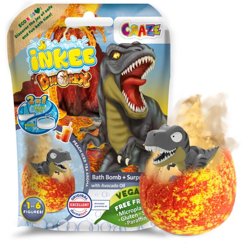 Craze INKEE Dino fürdőgolyó gyermekeknek meglepetéssel 1 db