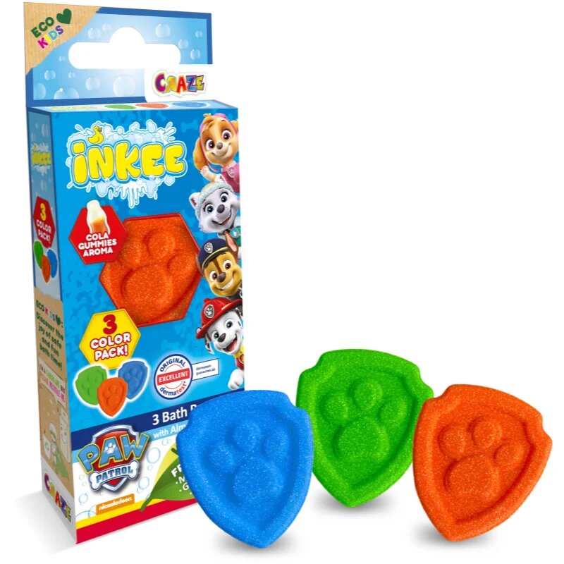 Craze INKEE Paw Patrol fürdőgolyó gyermekeknek 3x15 g