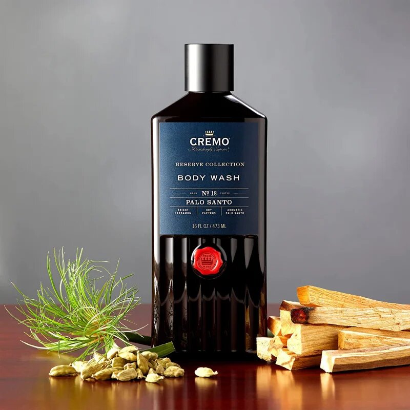 Cremo Palo Santo fürdőgél férfiaknak Woody & Warm 473 ml