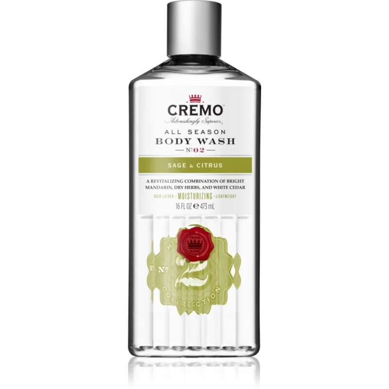 Cremo Sage & Citrus Body Wash tisztító tusoló gél uraknak 475 ml