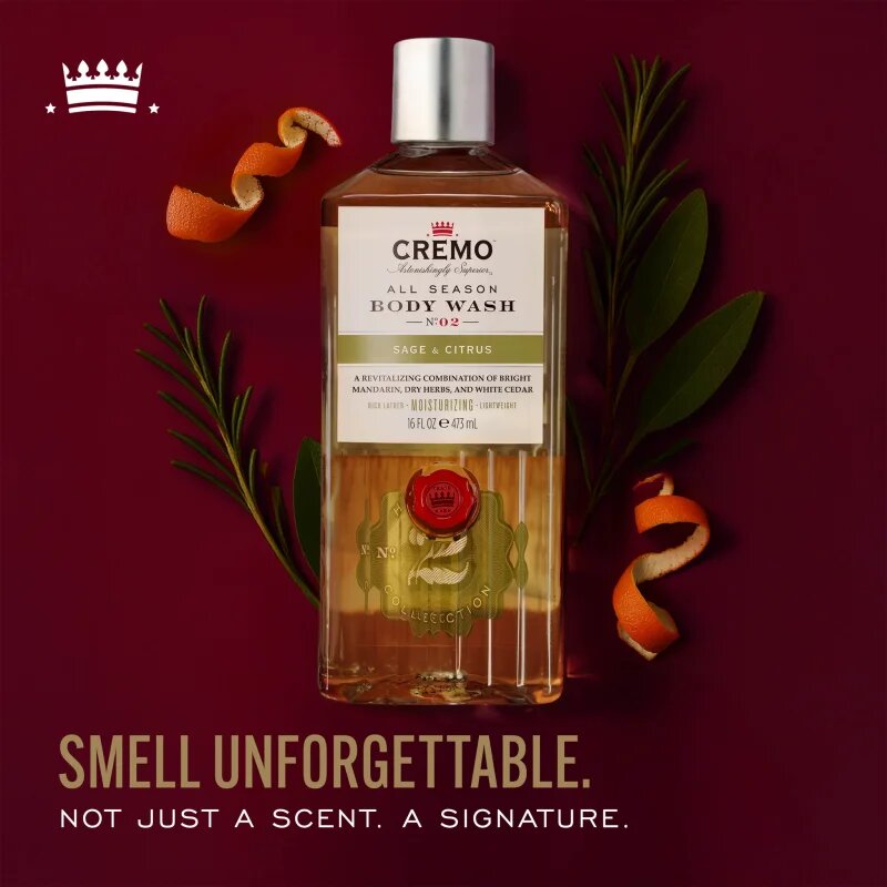 Cremo Sage & Citrus Body Wash tisztító tusoló gél uraknak 475 ml