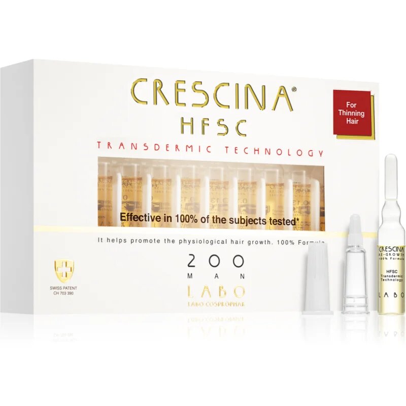Crescina Transdermic 200 Re-Growth hajnövekedést serkentő ápolás uraknak 20x3.5 ml